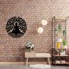 1 buc Artă de Perete Metalică Arborele Vieții Buddha, Decor de Perete Arborele Vieții Negru, Statuie Buddha Mandala Meditație Yoga Decor Cameră Zen