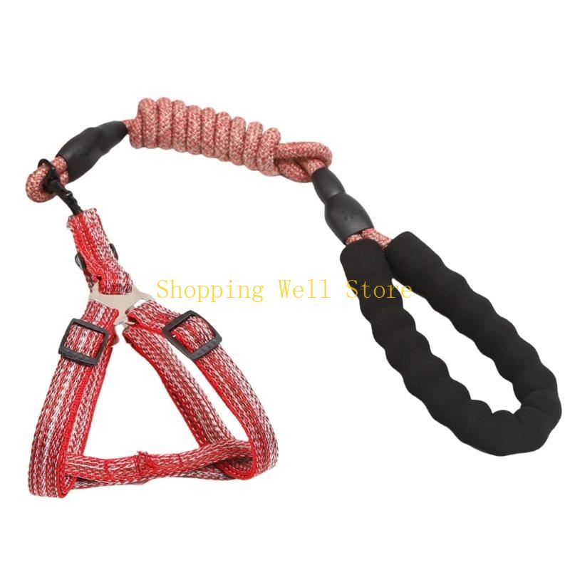 

KX4B Multicolored Dog Leash Vest Long Belt Comfortable Belt for Dogs Multicolored S size червоний