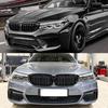 Glossy Black Dual Lines Racing Grills Compatible with BMW 5 Series G30 G31 530i 540i 2017-2020 Front Kidney Grille Aftermarket