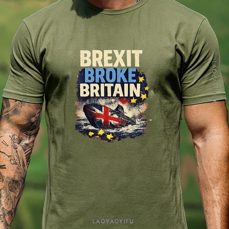 Brexit Sinking Union Jack Ship Graphic T Shirt Unisex Unisex Unisex Vintage Uk Eu Hot Topic Print Cotton Pub Party Tee