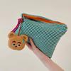 New Women Plaid Makeup Bag Large Capacity Cotton Zipper Pouch Purse Travel Clutch Makeup Bag Cosmetic Zipper Necessarie Feminina