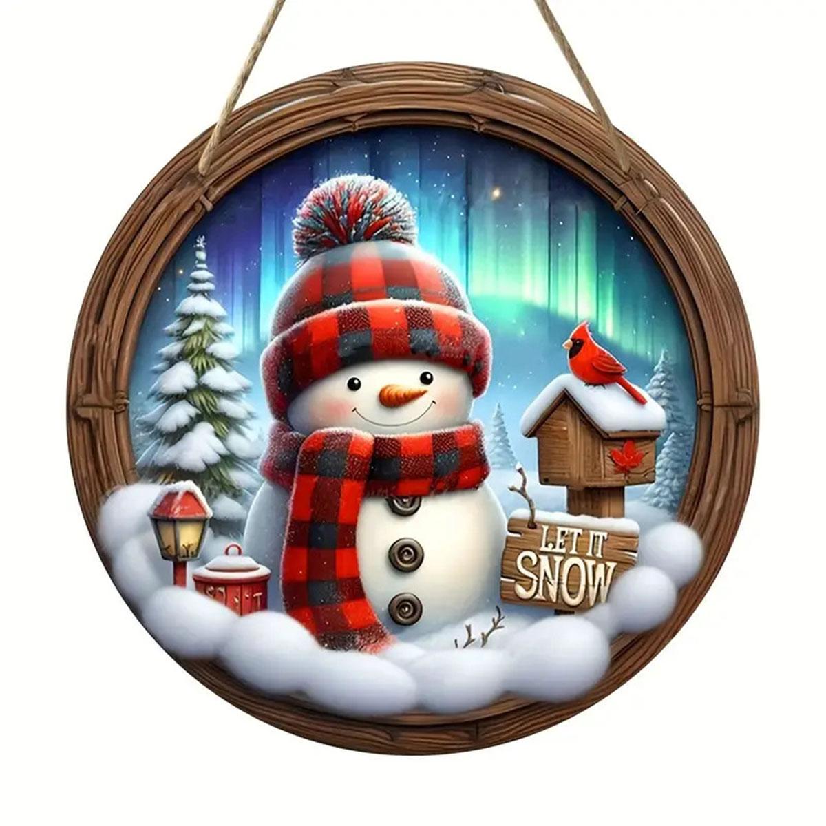 

Christmas Snowman Santa Claus Acrylic Christmas Decoration Hanging Ornament Sun Catcher Pendant світло-синій колір