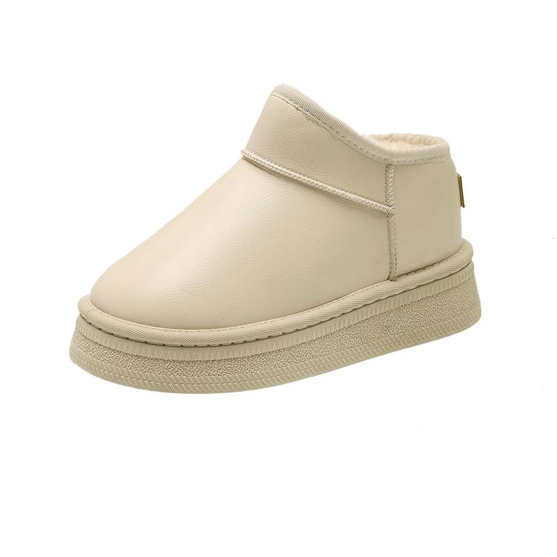 Модні нові теплі плюшеві однотонні жіночі зимові черевики 2024 Гарячий розпродаж, зносостійкі зимові модні повсякденні зручні чоботи на товстій підошві