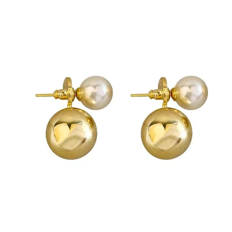 Korean Fashion Unique Women's Earrings Personality New Trend Pearl Stud Earrings Light Luxury Temperament Daily Zircon DREJEW