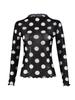 Nazada Spicy Girl Mesh Polka Dot Long Sleeve Top - Sexy See-through Half-High Neck for Early Autumn