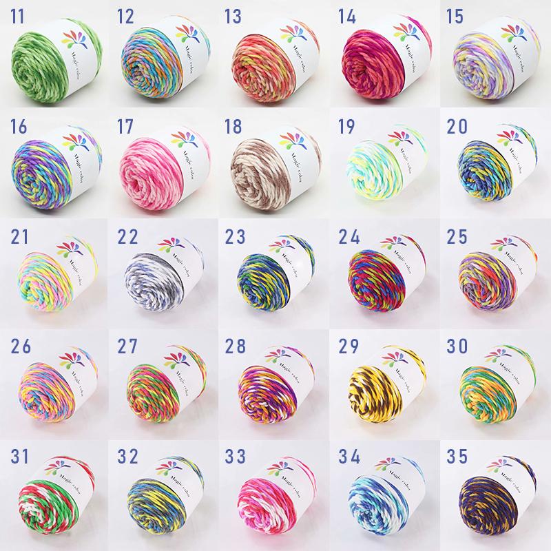 50g/Ball Adult Scarf Colorful Segment Dyeing 8 Strands Cotton Yarn Yarn DIY Hand Knitted