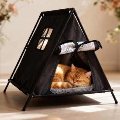 Minimalist Taşınabilir Dış Mekan Evcil Hayvan Çadırı Katlanabilir Sıcak Kedi Tipi Çadır Su Geçirmez Çıkarılabilir Yabani Kedi Barınağı Oda Dekoru