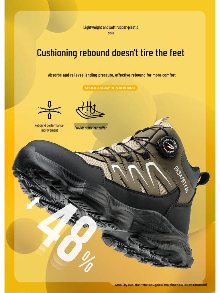 ComfortTech High-Top Safety Shoes - Anti-Smash, Anti-Puncture, Wear-Resistant and Comfortable for Long Standing