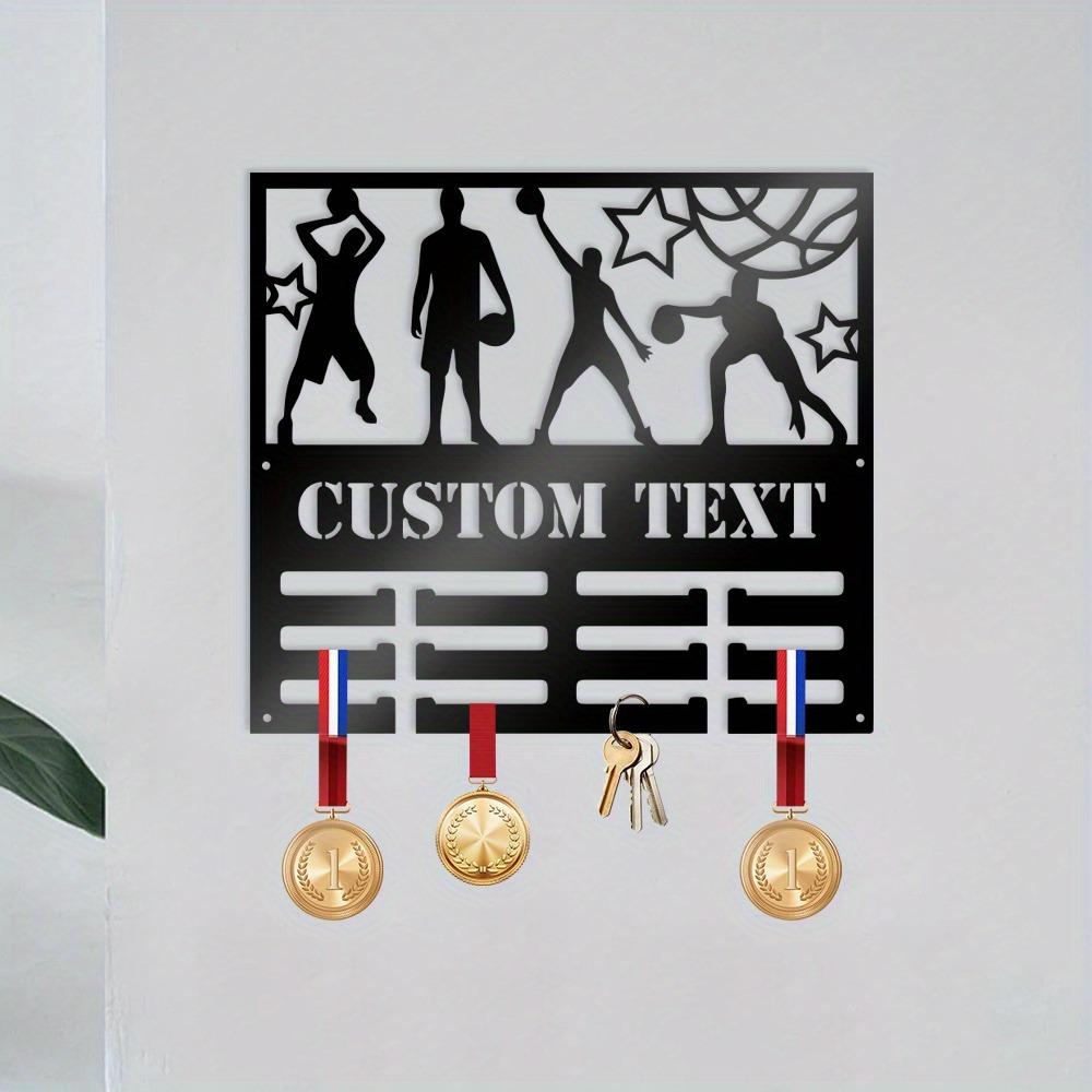 Basketball Metal Wall Art Personalized Iron Plaque Key Holder Living Room Teen Bedroom Decor