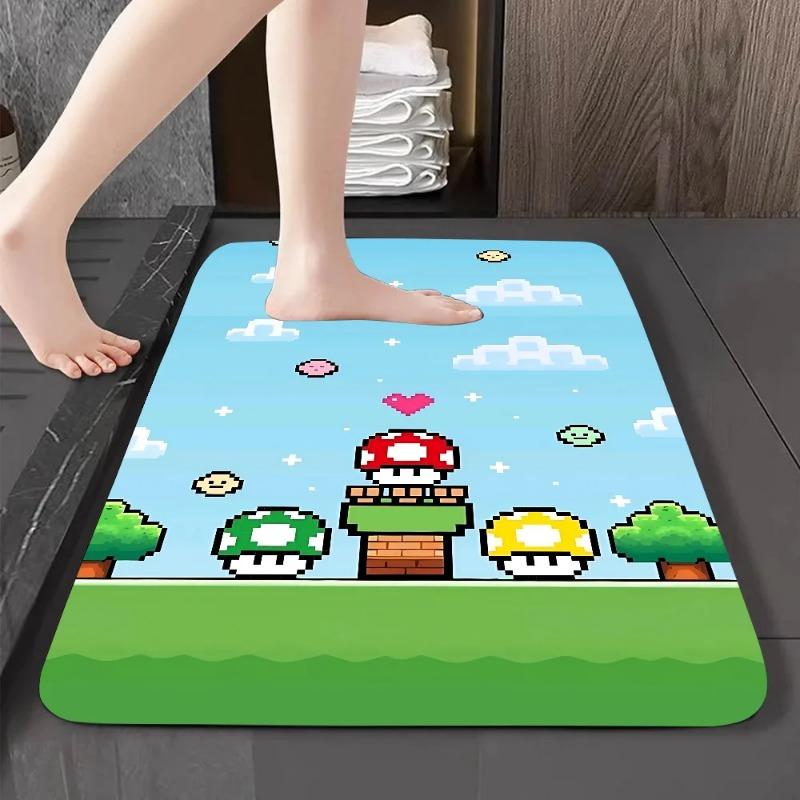 Disney Cartoon M-Mario-Bros Floor Mat Graphic Printed Flannel Doormats For Bathroom Kitchen Entrance Carpet Home Decor