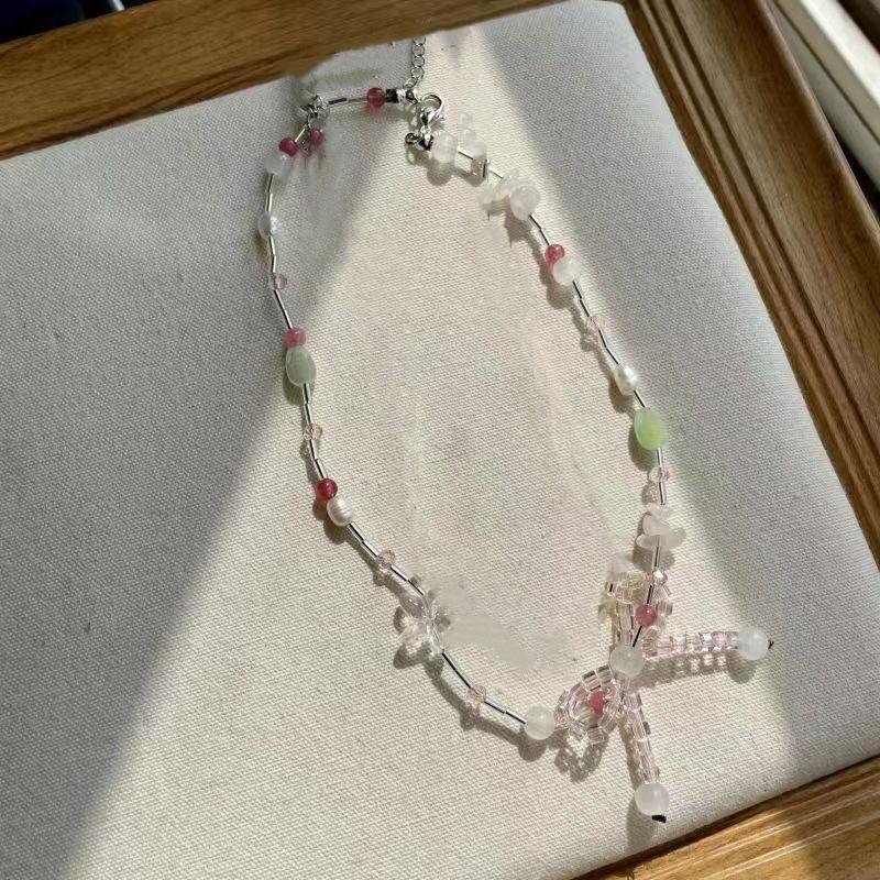 Candy-Colored Beaded Butterfly Necklace for Women - Sweet & Cute 2025 Clavicle Accessory