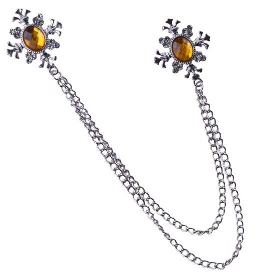Suit Brooch for Men & Women Double Staggered Metal Hanging