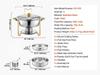 4er-Set Chafing Dish Buffet Set Edelstahl Chafer mit 4 Vollsize-Schalen Runde Catering-Warmhaltebehälter für Party-Bankette