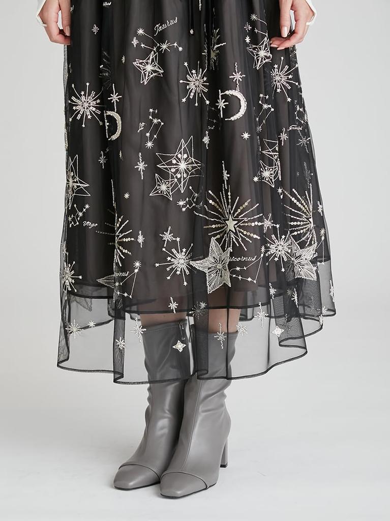 For Starry Tulle Skirt CWFS261004BLK36 [YUMIKATSURA CELFORD]