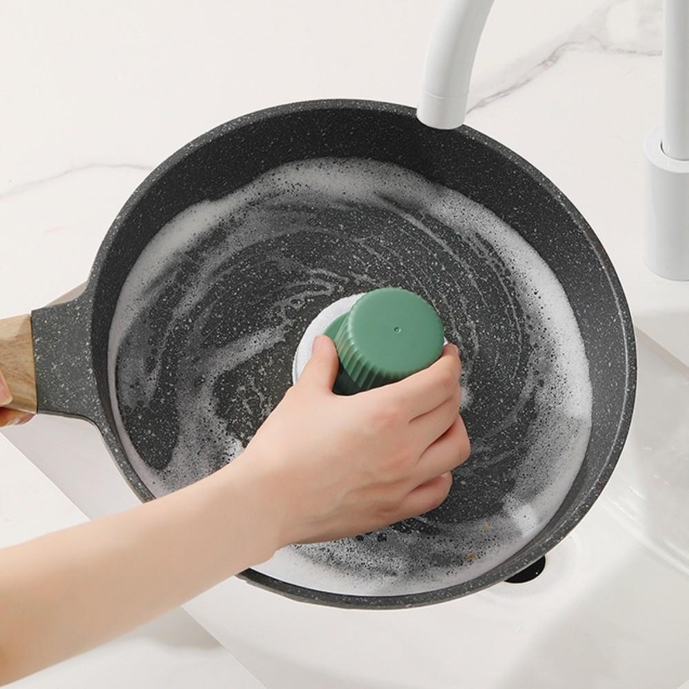Multi-Surface Wash Basin Brush Sponge Head Bathroom Sink Brush Washing Pot Brush Bathroom Cleaning