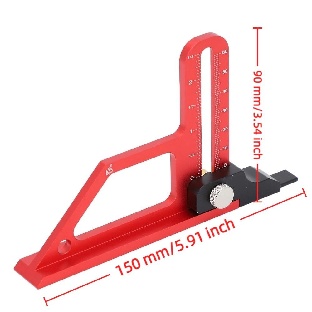 0-60mm Range Table Saw Height Gauge 45 Degree Angle Setting Gauge  for Table Saw and Drill Press