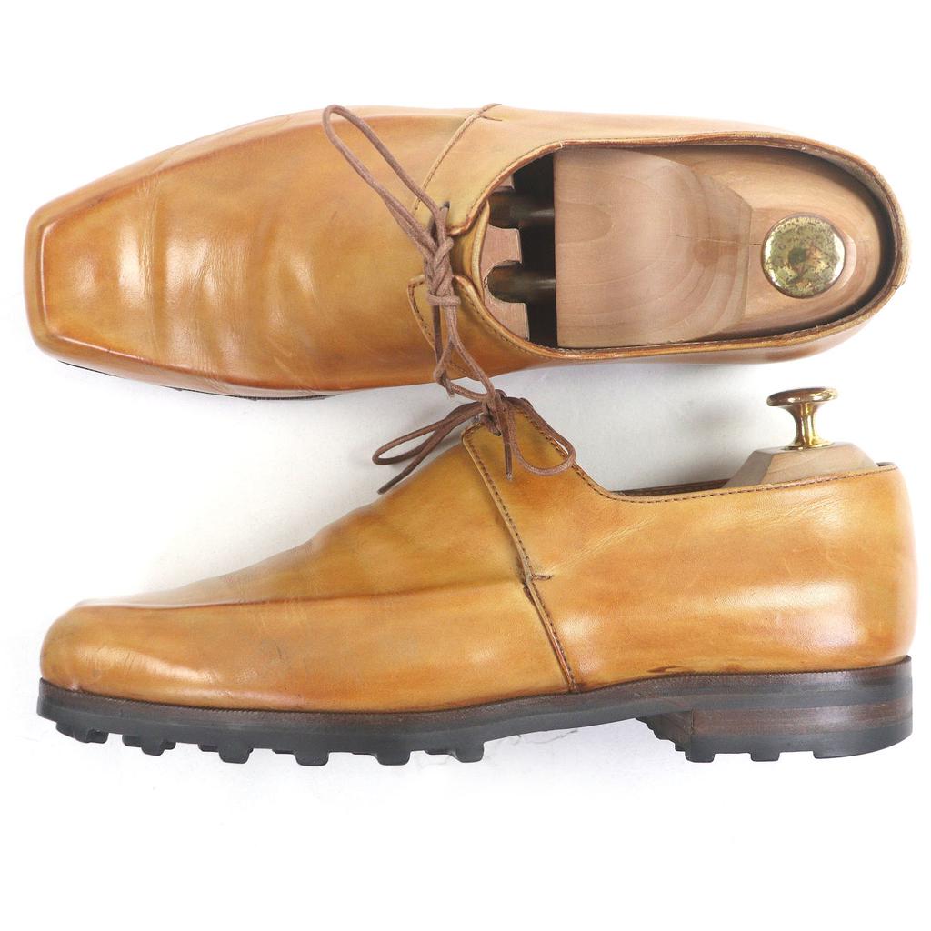 Great Berluti Dress Shoes Ultima Olga Period Patina Square Toe Light Brown Used