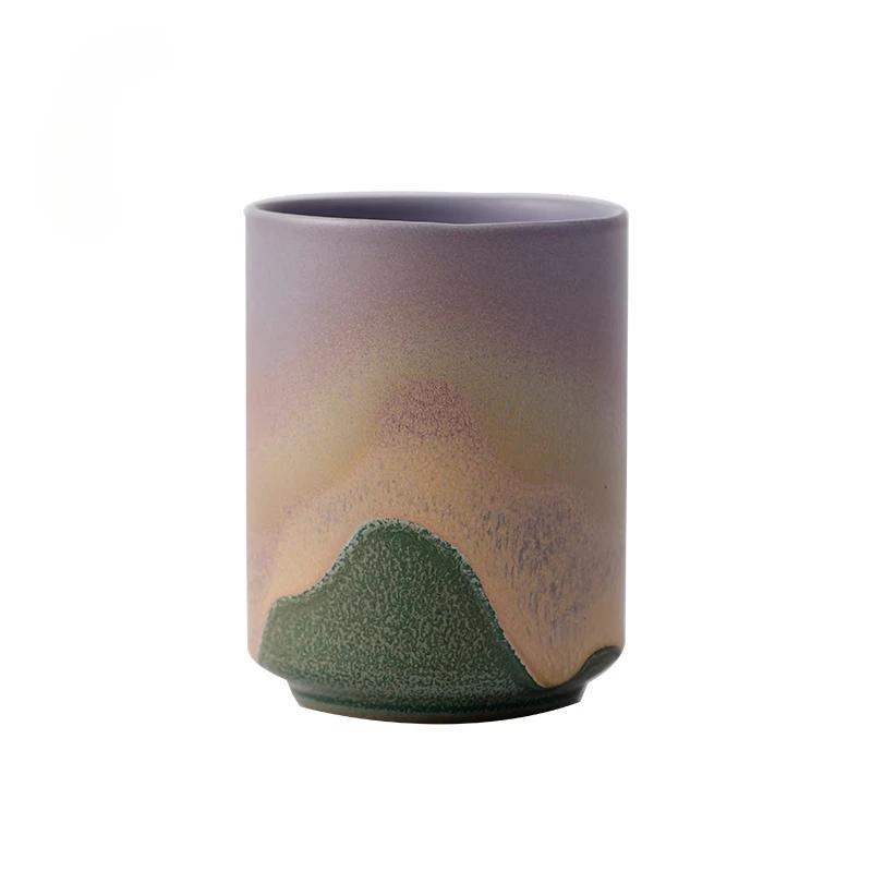 Japanese Kiln Ceramic Cup Handmade Rough Pottery Artisan Tea Cup for Traditional Tea Ceremony, Multi-Purpose (Tea/Coffee/Water)