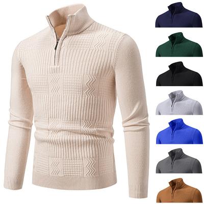 Autumn and Winter New Men's Stand-up Collar Pullover Sweater Knitted Sweater Large Size Fashion Casual Bottoming Shirt