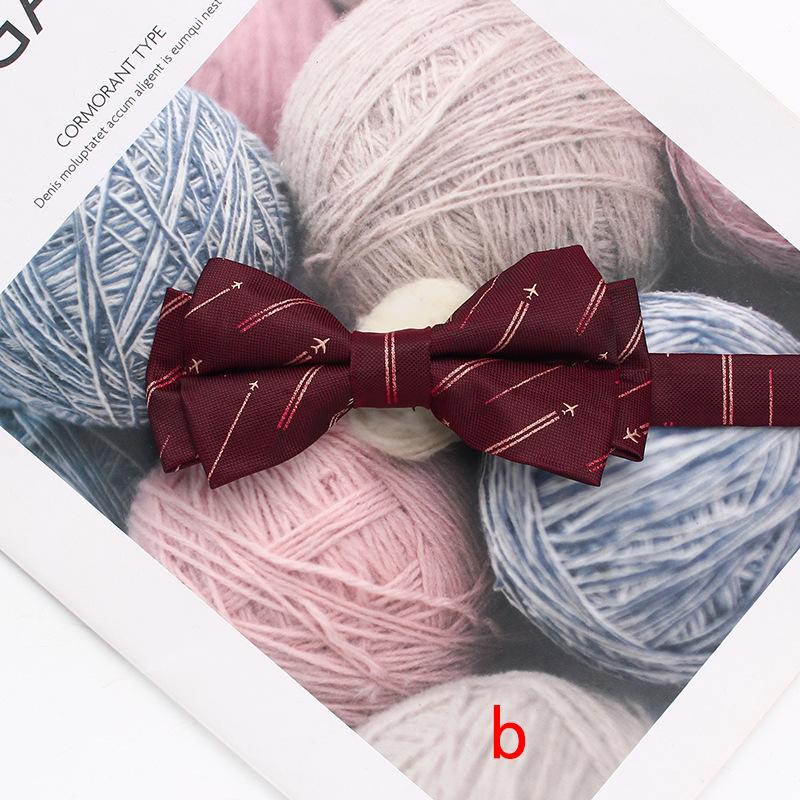 Färgvävd Jacquard Herrfluga 6cm Dubbellager Randig Liten Blomma Affärs Retro Kostym Skjorta Fluga