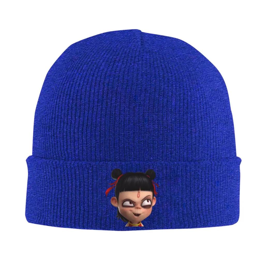 Nezha's Funny Expression Bonnet Hats Beanie Hats Pattern Knit Hat Autumn Winter Cute Men Women Kpop Elastic Cap