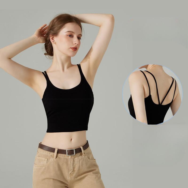 Women's Wear In Summer Is A Pure Cotton Halter Top with A Chest Pad and A One Piece Bra Top