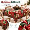 Christmas Tablecloth with Cute Pattern Print, Festive Holiday Party Decoration Table Cover
