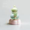 Crystal Glaze Gourd Rotating Music Ornament Pure Ceramic Base Mini Gourd Desktop Ornament Car Ornament