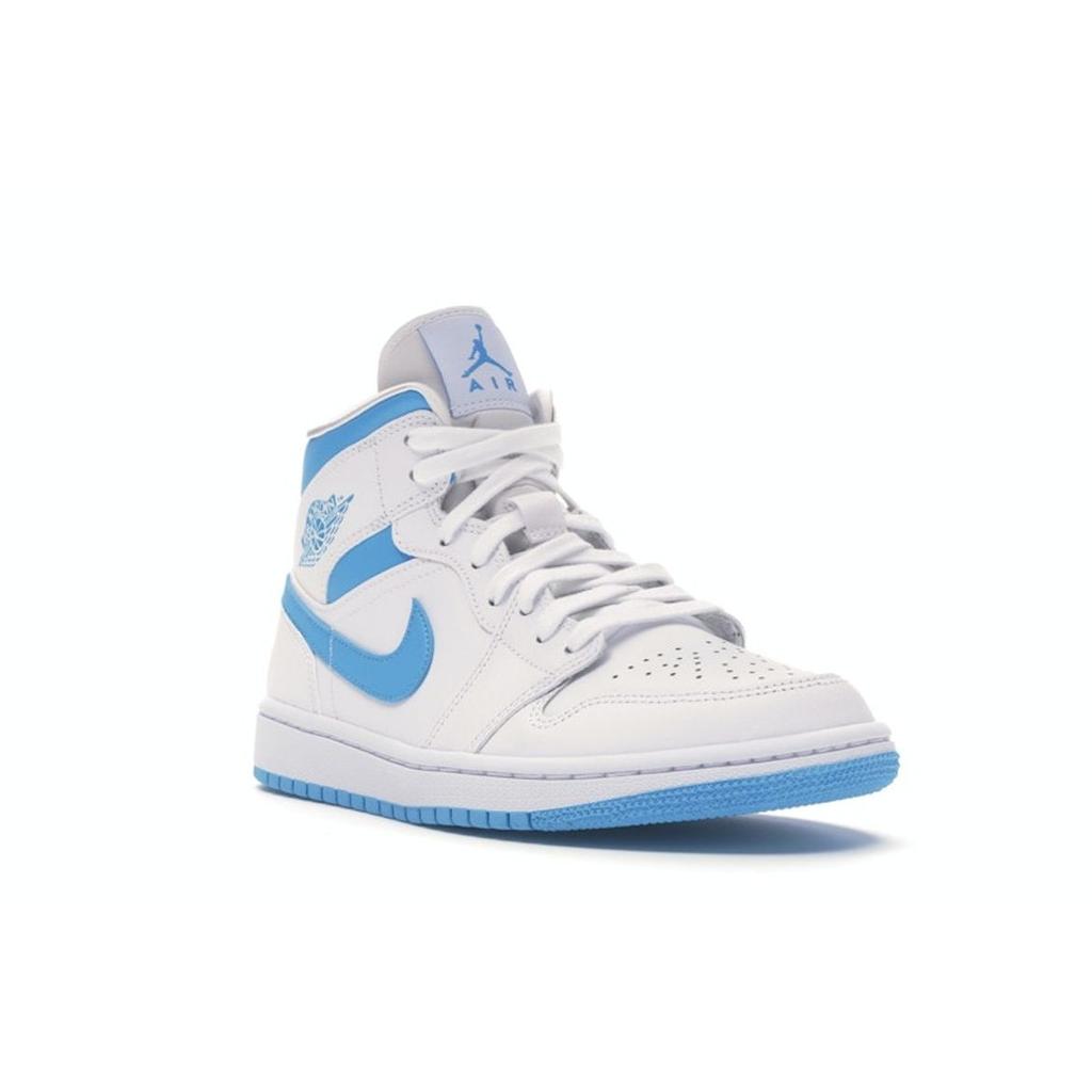 Air Jordan 1 Mid UNC Women Sneakers White Carolina-Blue BQ6472-114