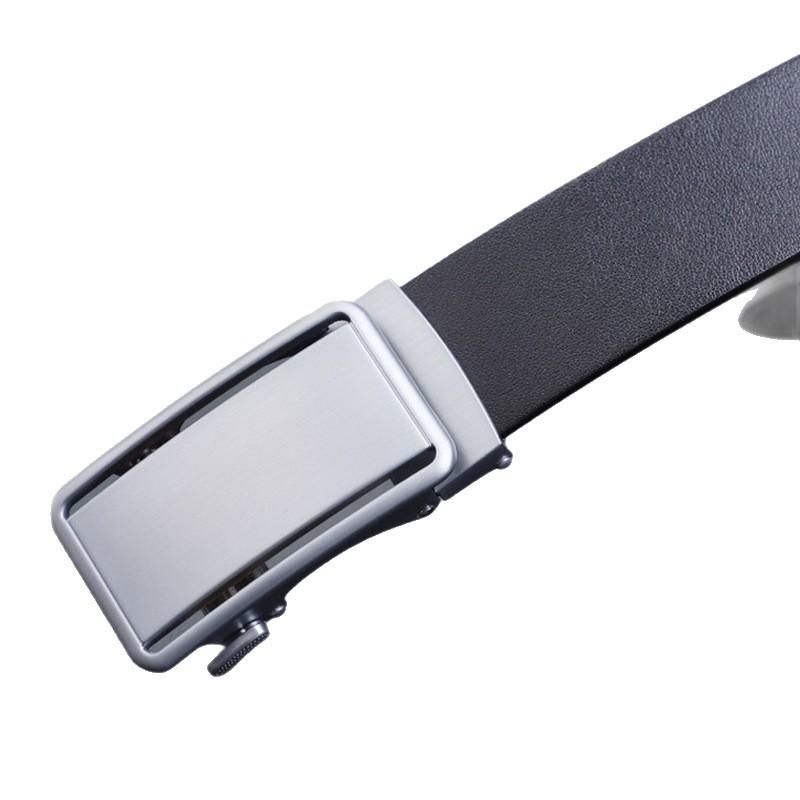 New Belt for Men's Zinc Alloy Automatic Buckle Belt Fashionable High-end Cowhide Belt