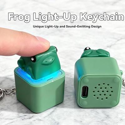 Porte-clés Grenouille Coassante Drôle Rechargeable avec Lumière LED - Clicker Fidget anti-stress avec Fonction Sonore Grenouille Lézard Serpent