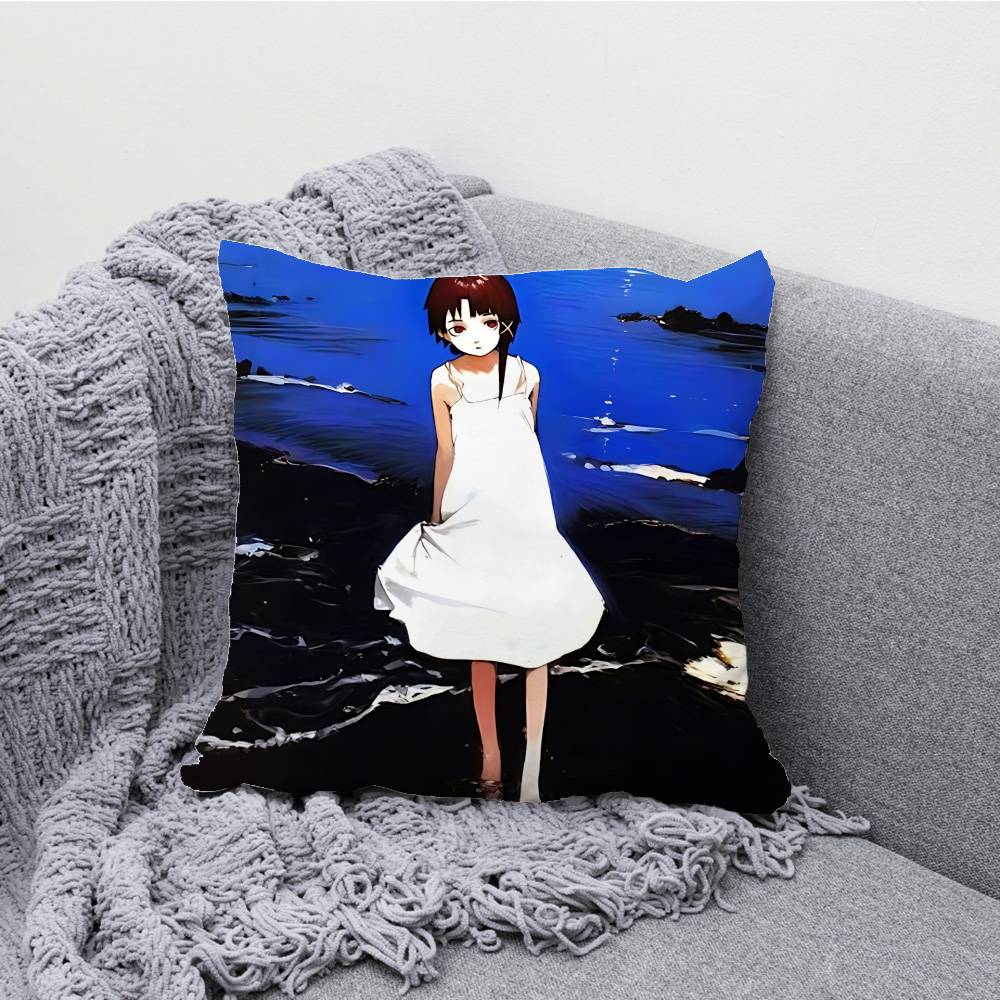 S-Serial Experiments Lain Pillowcases Bedroom Living Room Sofa Home Decor Polyester Cushion Cover with Zipper