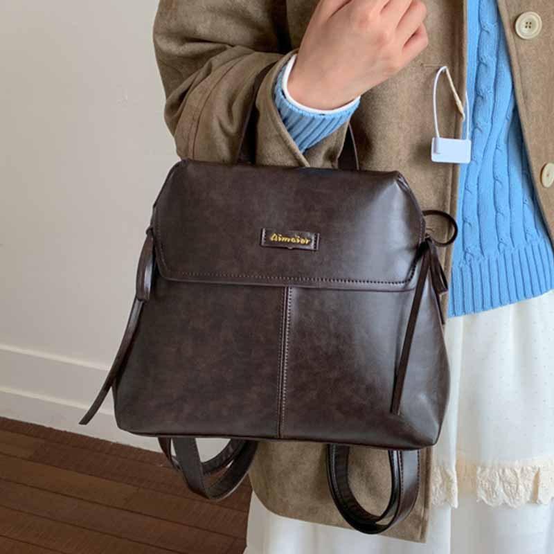 Large capacity retro commuter backpack bag women's new niche leisure travel backpack class bag