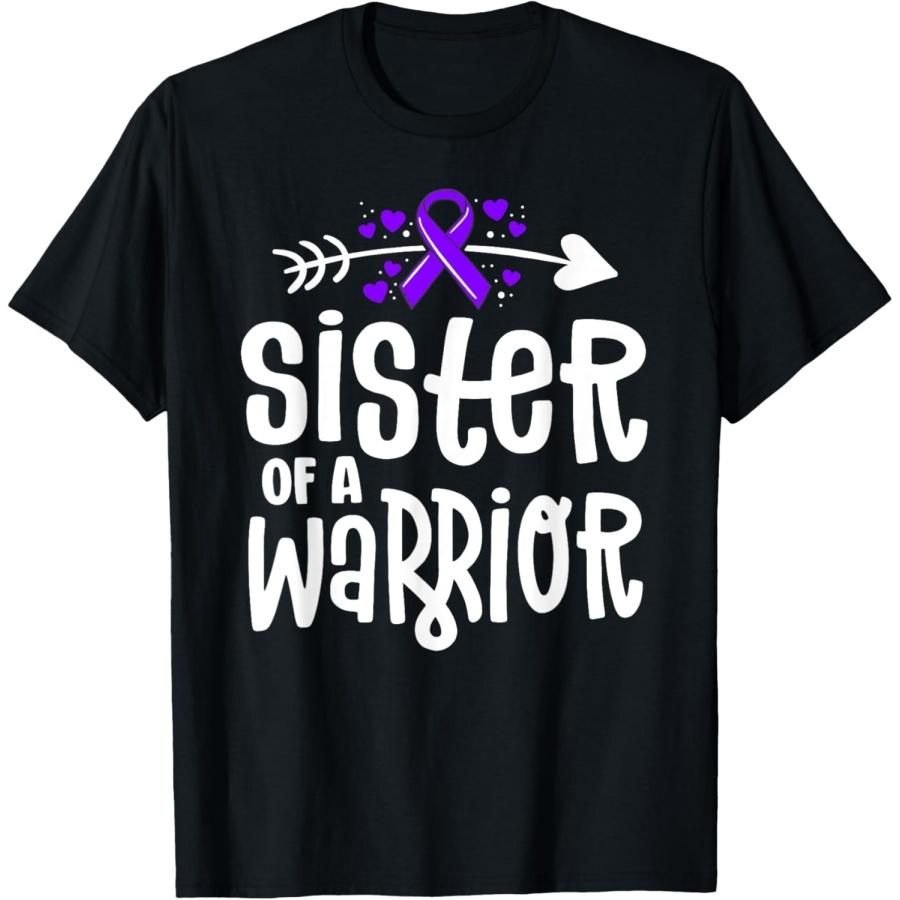 

Sister Of A Warrior Hodgkins Lymphoma Cancer Family Support T-Shirt S