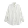 2025 Spring Women's European & American Style Simple White Silky Sun Protection Long Sleeve Shirt