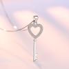 Sterling Color Stylish Stylish Love Heart Key Pendant Pendant Necklace Cubic Cubic Zircon Jewelry Women Giveaway Gifts S N74Fashion Pendant