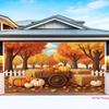 Suprafață plană 2D 1 bucată banner car cu dovleac pentru recoltă de toamnă pentru uz casnic și material de fundal pentru petrecere
