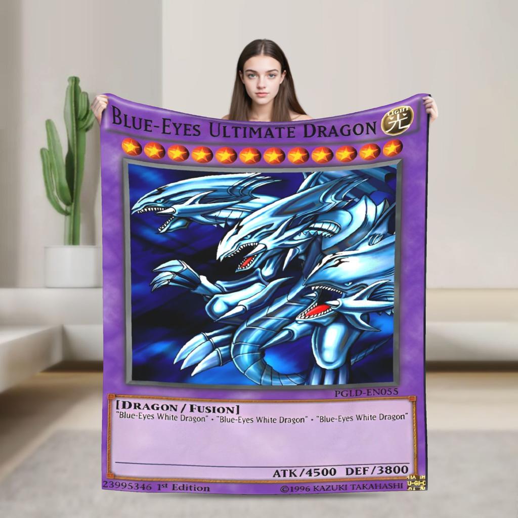 Anime Yu Gi Oh Card Blankets  Flannel Funny Breathable Throw Blankets for Bedding Lounge Textile Decor