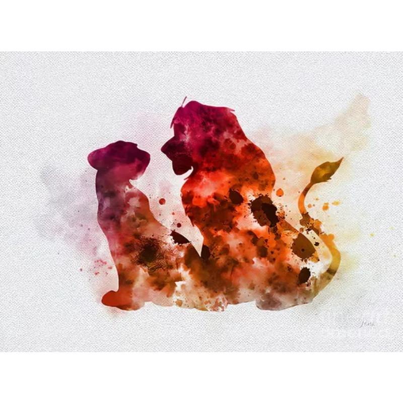 Walt Disney The Lion King Movie Poster Print Watercolor Simba Hakuna Matata Canvas Painting Wall Art Cartoon Animals Home Decor