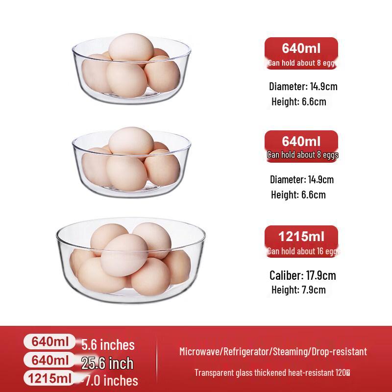 Star-Marked Transparent High-Temperature Glass Salad Bowl