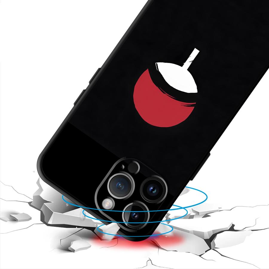 Black Soft Phone Cover Case for iPhone 7 8 13 12 11 Pro Max XR 15 16 14 Plus XS Max Anime Uchiha Logo
