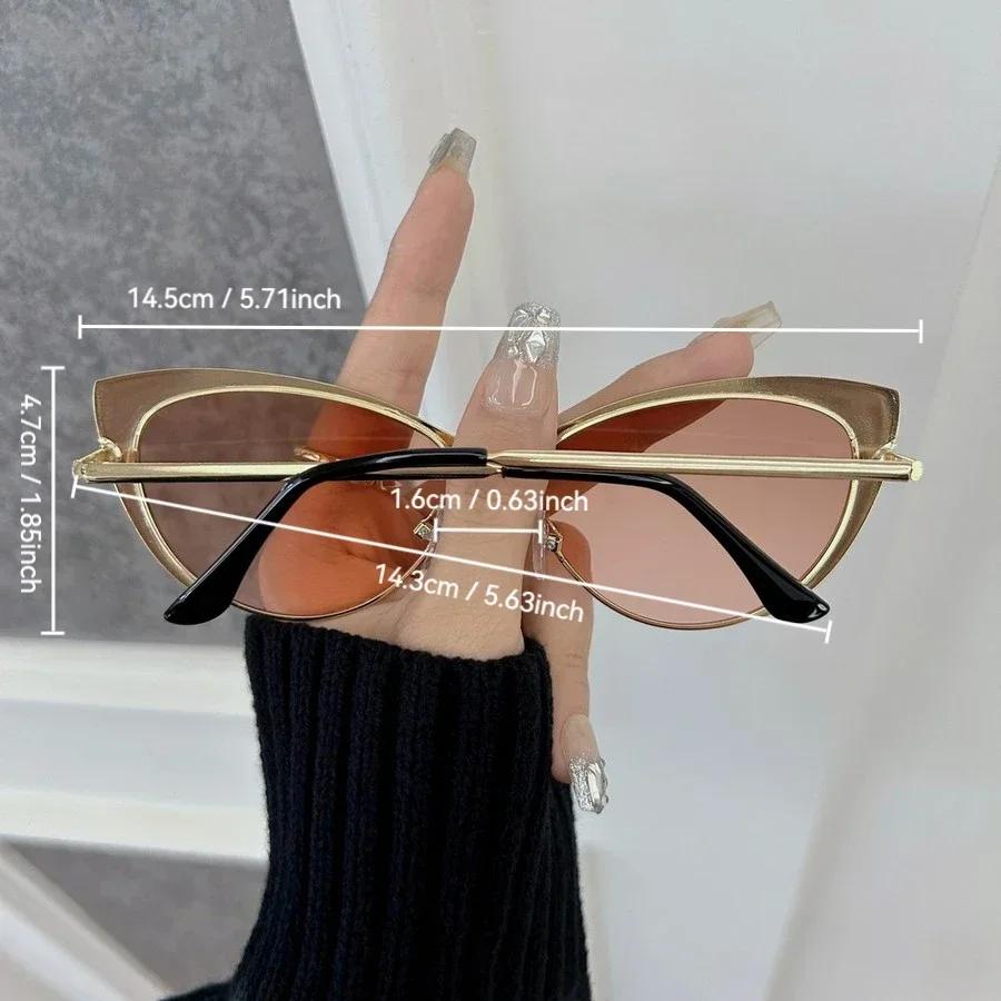 Lässige Cat-Eye-Designer-Sonnenbrille Damen Herren Metallrahmen Luxus Sonnenbrille Weiblich Männlich Marke Mode