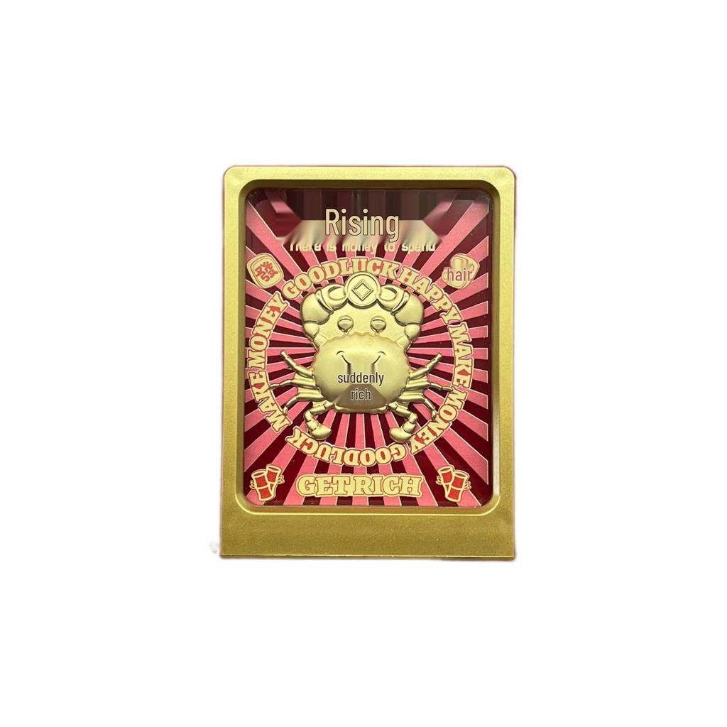 999 Pure Gold Lucky Charm Crab Ornament for Office Decoration – Symbol of Sudden Wealth