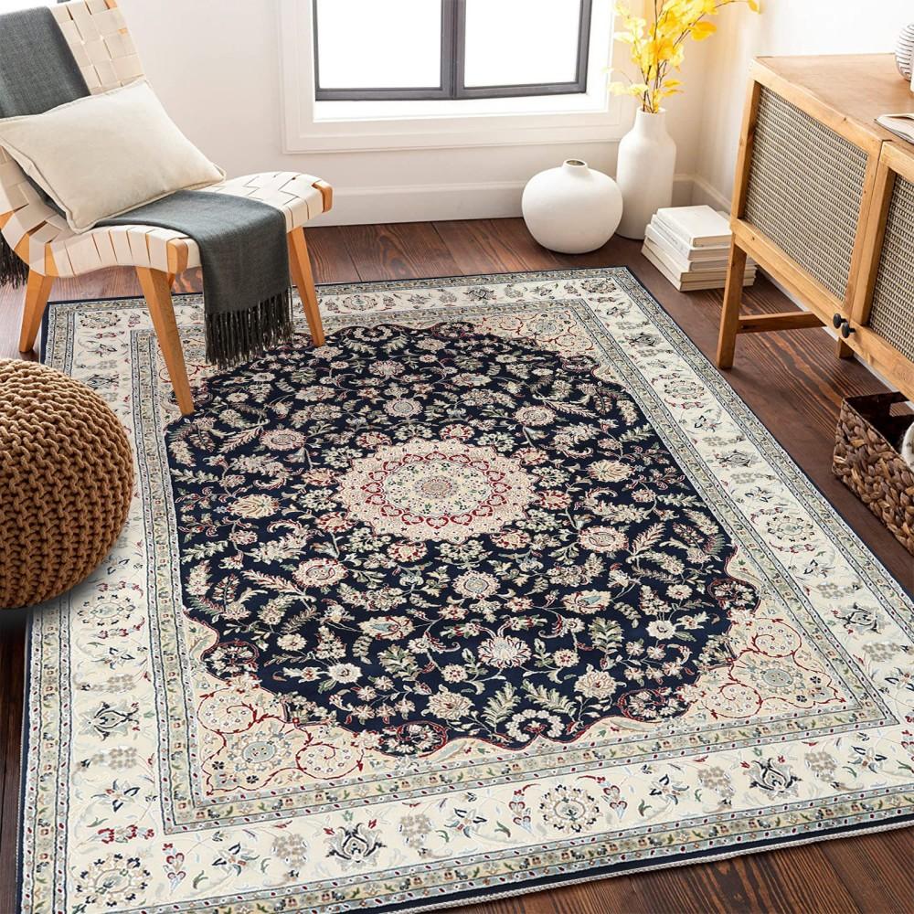 

VIKAMA Moroccan Living Room Carpet, Vintage High-End Hotel Guesthouse Bedside Rug, Autumn-Winter Home Decoration 80x120cm