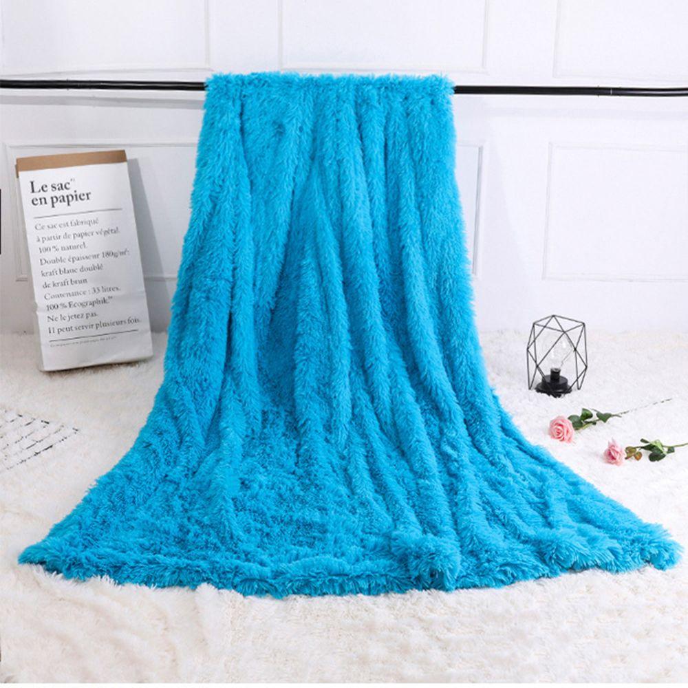 Elegant Super Soft Home Textile Fluffy Rug Long Shaggy Faux Fur Throw Blanket Bed Sofa Blanket