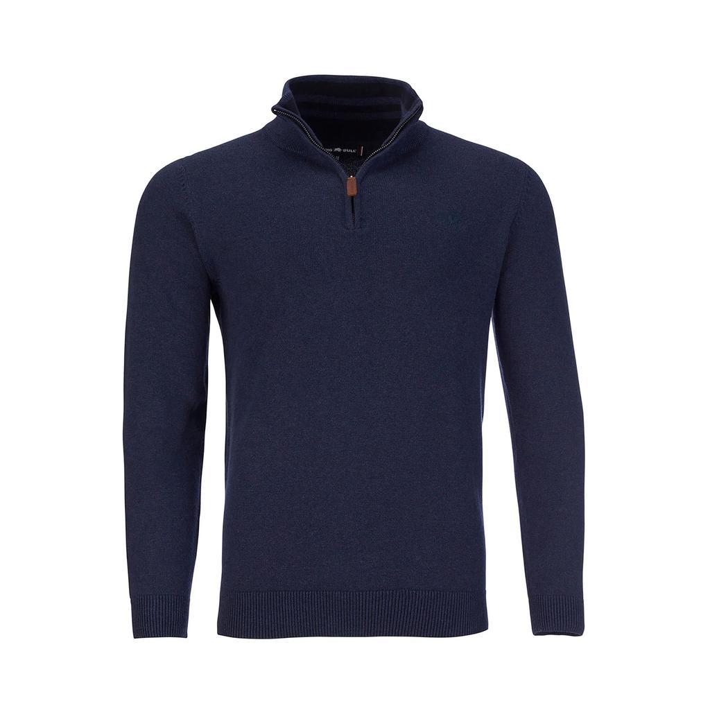 Raging Bull Mens Knitted Quarter Zip Classic Sweatshirt