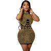 European and American Sexy Tight Sleeveless Nightclub Dress Rhinestone