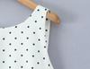 2026 Sweet Polka Dot 2-Piece Set: Slim Fit Backless Crop Top & Low-Waist A-Line Mini Skirt
