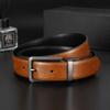 Men's High-end Genuine Leather Double-sided Rotary Pin Buckle Business Versatile Cowhide Pin Buckle Alloy Belt