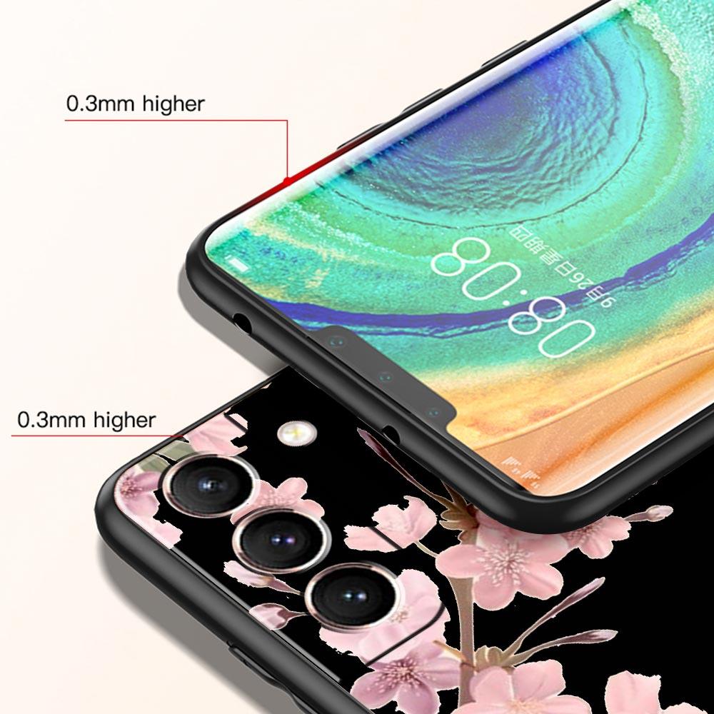 Golden Letter Flower Phone Case For Samsung Galaxy S26 Ultra S25 Plus S24 FE S23 S22 5G S21 S20 Cover Black Soft